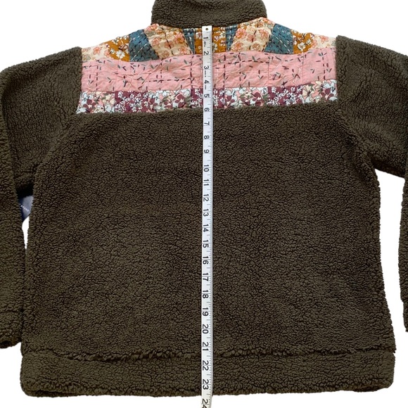 LUCKY BRAND Women’s Long Sleeve Half Zip Quilted Sherpa Pullover in Olive Size S - Picture 11 of 13